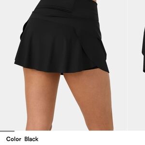 HALARA Black Skater Mini Skirt with Pleats
